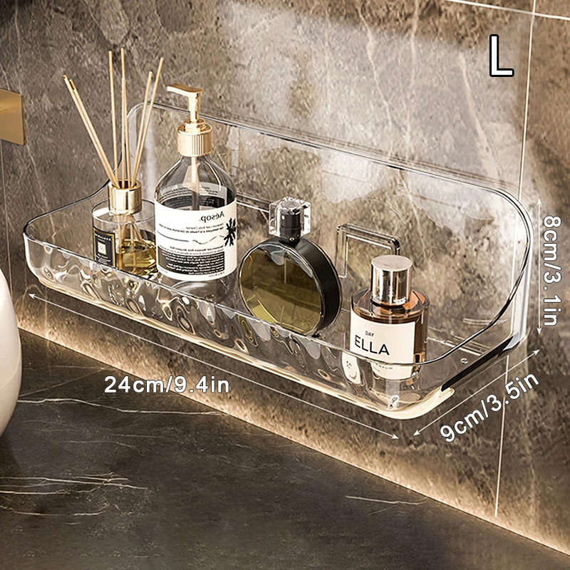 Bathroom Shelves Punch Free Wall-mounted Skin Care Products Storage Rack Toiletries Shelf Shampoo Holder Bathroom Accessories: army green