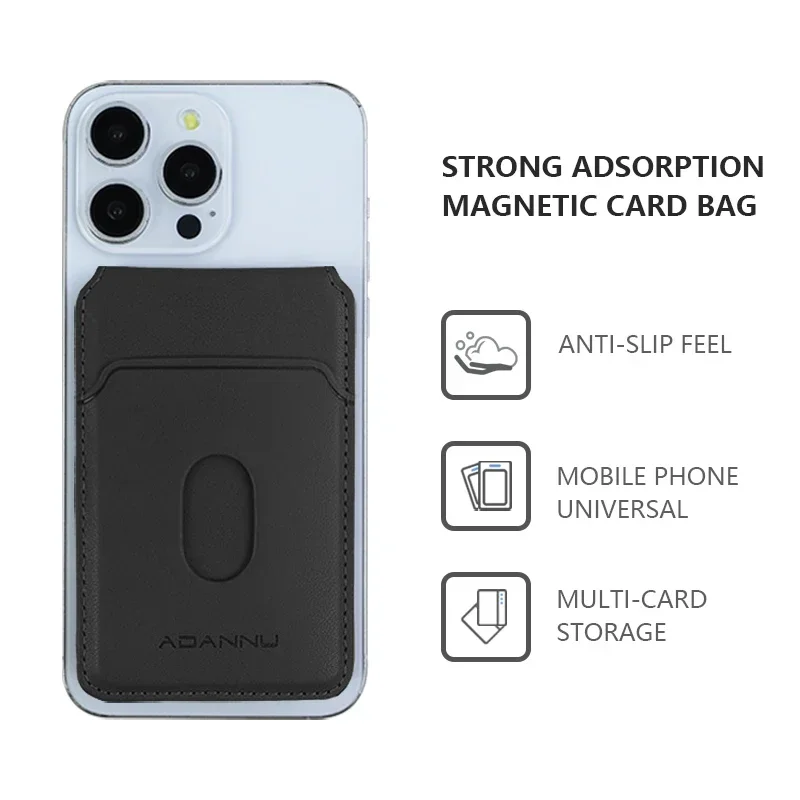 Portefeuille en cuir magnétique Magsafe, porte-carte de téléphone portable pour IPhone 16 15 14 13 12 Pro Max Plus, étui à aimant puissant pour carte bancaire de téléphone