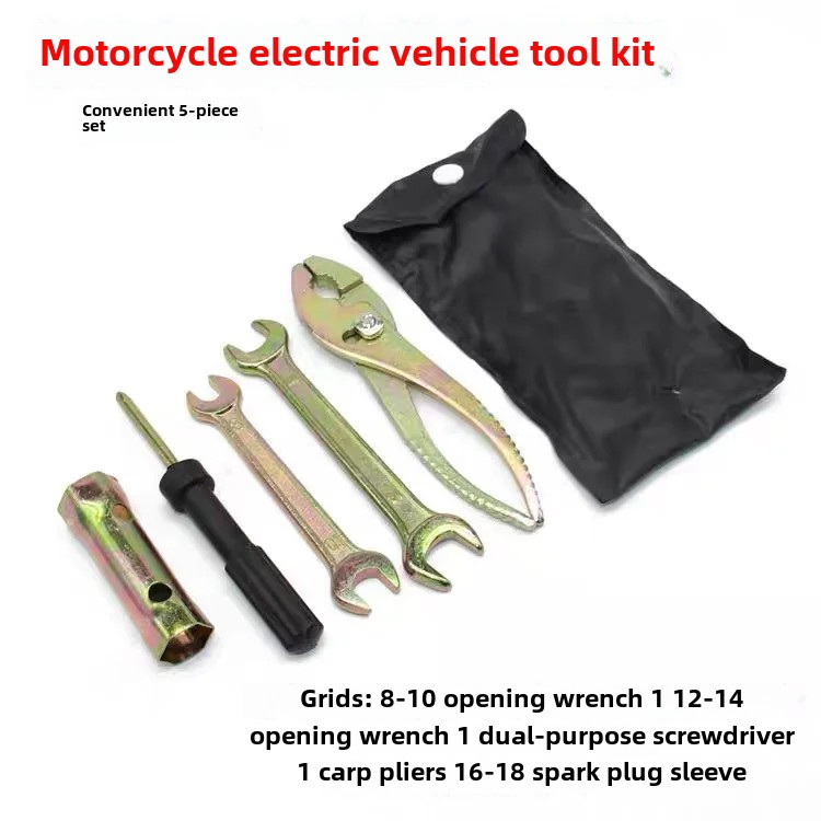 Kit de herramientas de reparación de motocicletas, Kit de emergencia portátil para vehículos eléctricos, accesorios para equipos de motocicleta