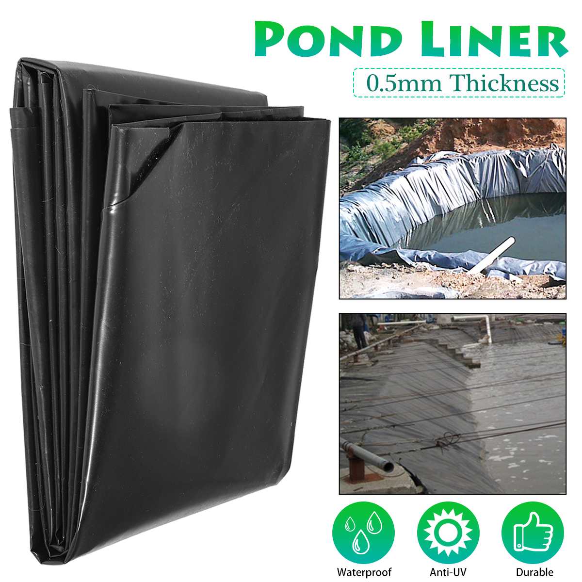 Waterproof Liner film Fish Pond Liner Garden Pool Reinforced HDPE Heavy Duty Guaranty Landscaping Pool Pond