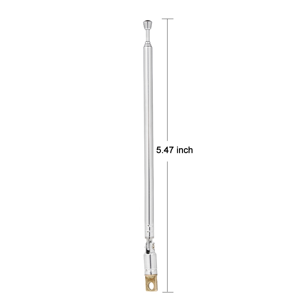 Antenna Telescopica 12 Pollici 5 Sezioni Per Radio AM/FM/SW – Colore Argento