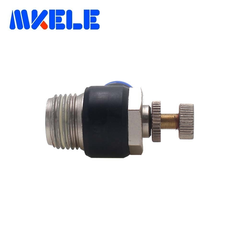 Pneumatic Connector SL 4 6 8 10 12mm Adjustable Joint Valve M5/ 1/8" 1/4" 3/8" Bsp Air Speed Regulating Fast Connection