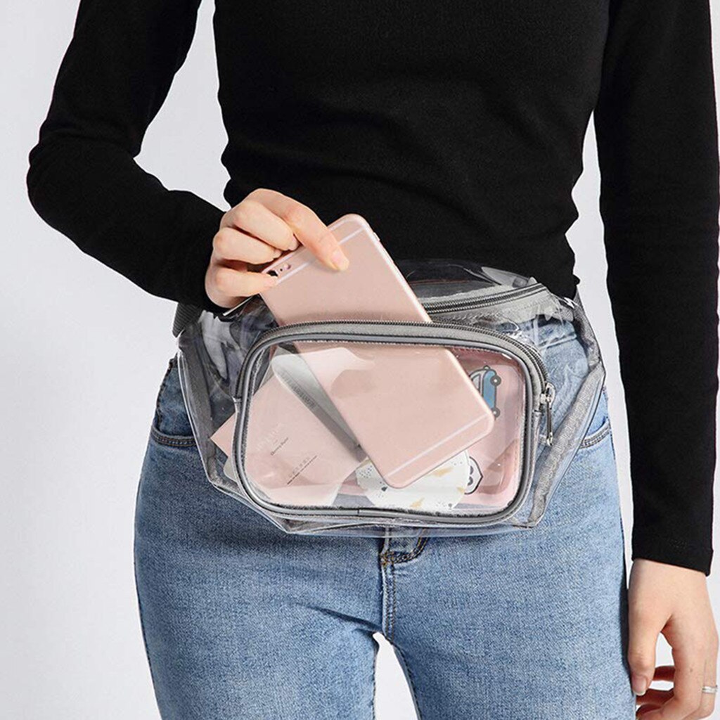 Korea Taille Packs Tas Mannen En Vrouwen Clear Verpakking Waterdichte Leuke Heuptas Purse Zachte Rits Transparant Verstelbare Riem Tas