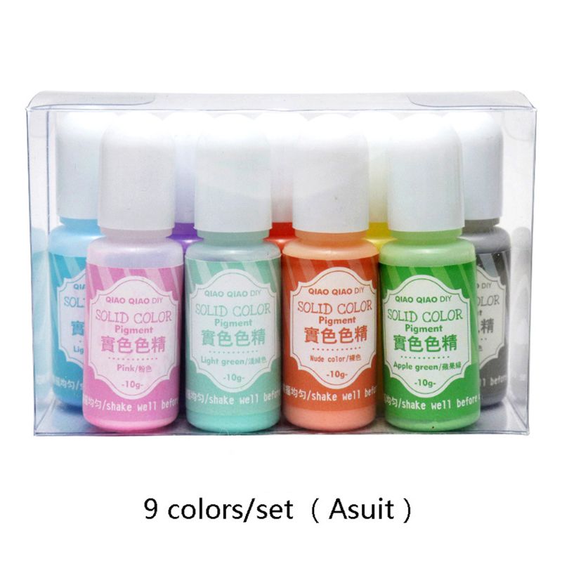 9 unids/set resina de Color sólido tinte epoxi UV pigmento para colorear DIY arte hecho a mano conjunto para hacer joyas relleno M0XB