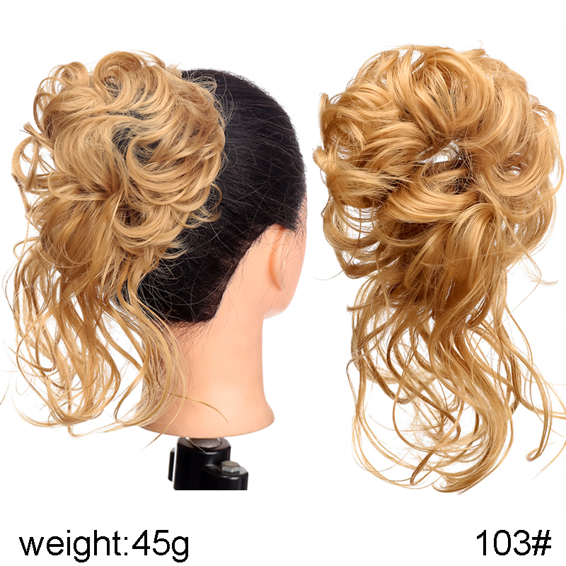 TALANG Synthetic Curly Donut Chignon With Elastic Band Scrunchies Messy Hair Bun Updo Hairpieces Extensions for Women