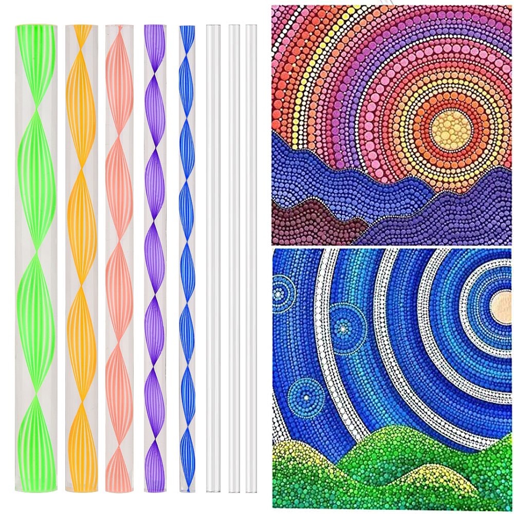 35Pcs/lot Mandala Dotting Tools Kits DIY Acrylic Stick Pen Stencil Template Brush Tray Kit for Painting Rocks Dotting Tool