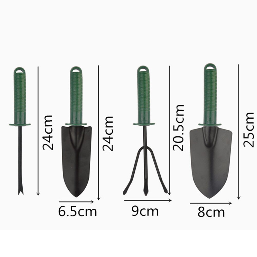 4pcs Set Shovel Rake Spade Plastic Handle Metal Head Kids Tool Mini Garden Tools Supplies Accessories