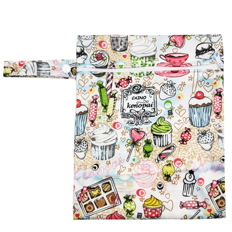 Printed Pocket Wet Bag Waterproof Reusable Nappy Bags PUL Travel Baby Nappy Mini Size Wet Dry Bags Wetbags 25x20cm