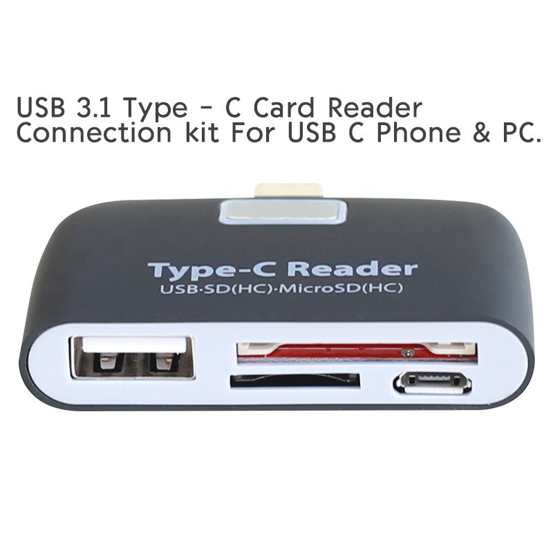 Type C Otg Adapter Usb C Docking Station Android Phoner Met Voeding Opladen Usb Multifunctionele Tf Sd Hub Kaart reader