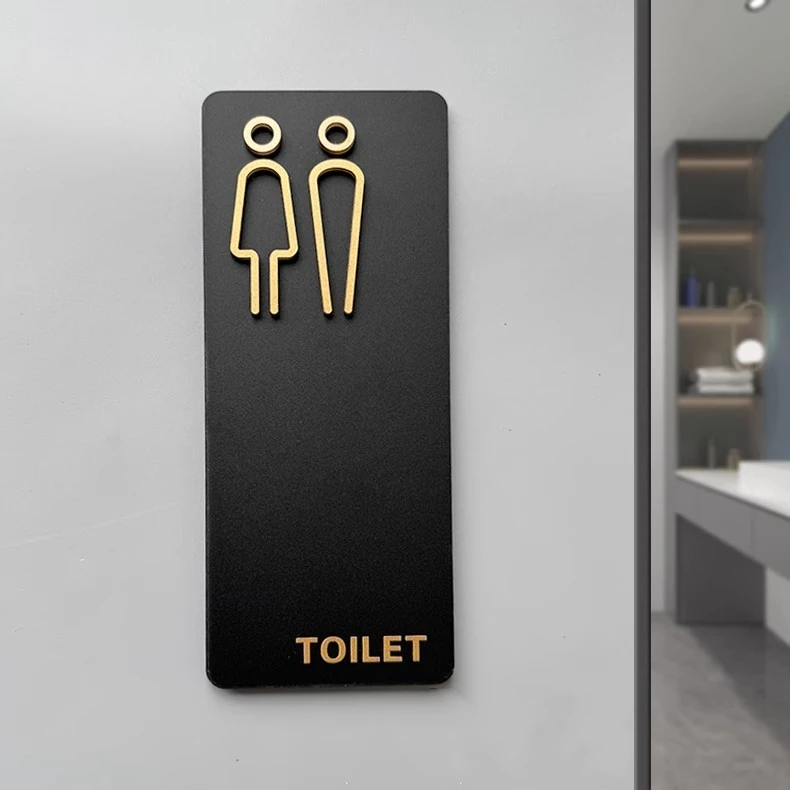 Door Sign Acrylic Restroom Ladies and Gentleman Toilet Sign Plate Mall Office Hotel Wash Room Toilet Reminder Signage Board
