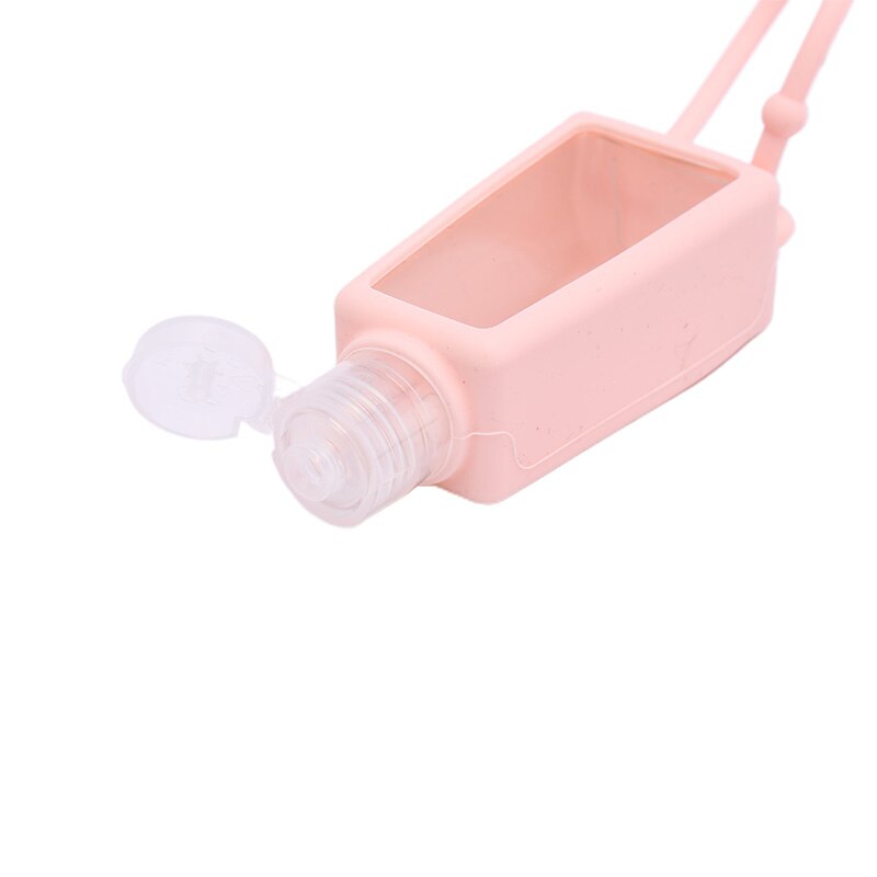 30ml silikone sikker gel mini håndsprit engangsmiddel uden rent aftageligt dæksel rejse bærbar: Pink (ingen flaske)