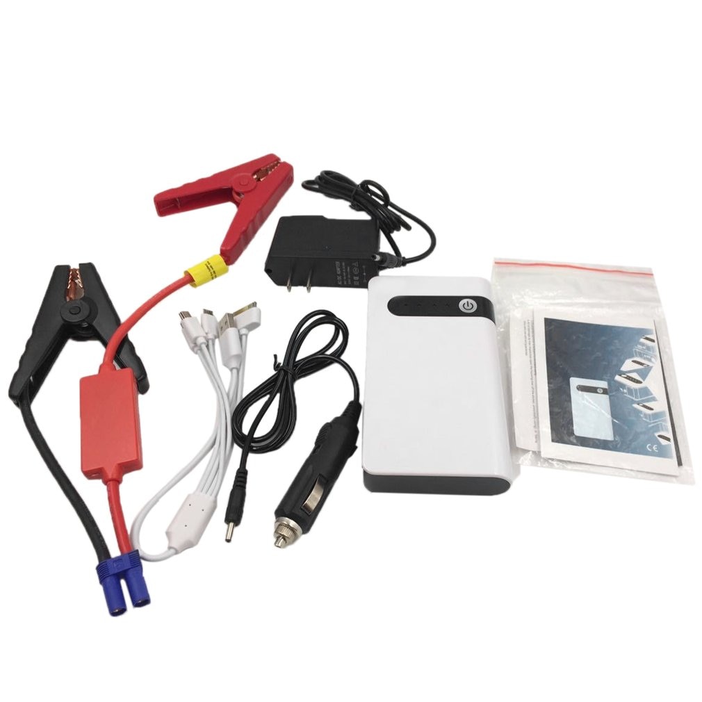 CY-17 12V Large Capacity Car Jump Starter White Mobile Power Mini Multifunctional Starter Portable LED Lighting Car Accessories