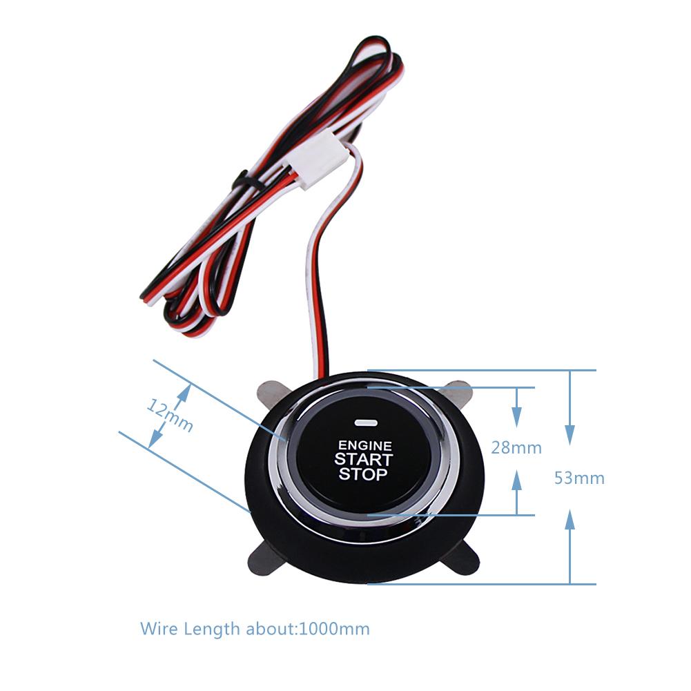 12V Car Engine Push Start Stop Button Ignition Starter Engine Starter Switch Working With Keyless Entry Push Start Button