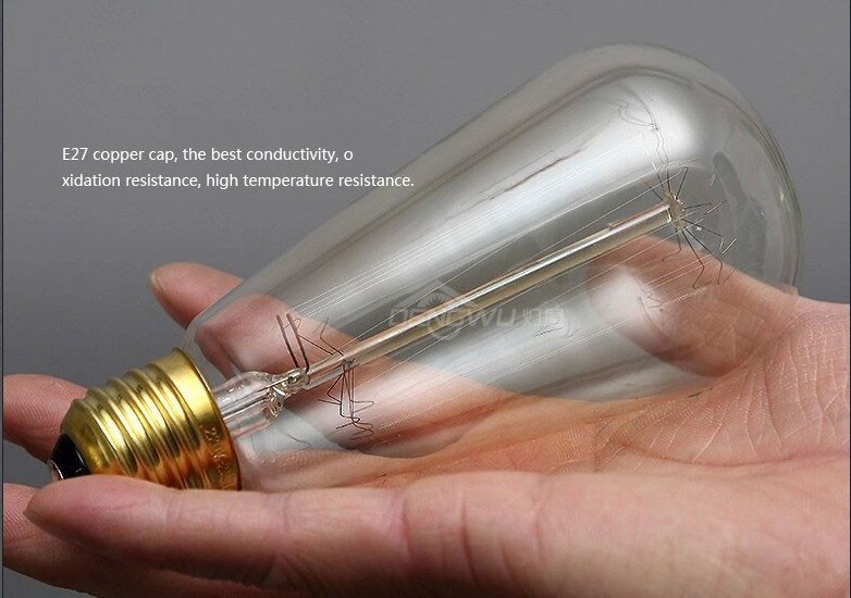 1 st.  st64 e27 220v lightinbox vintage edison gloeilamp helder glas gloeilampen zijde gloeilamp