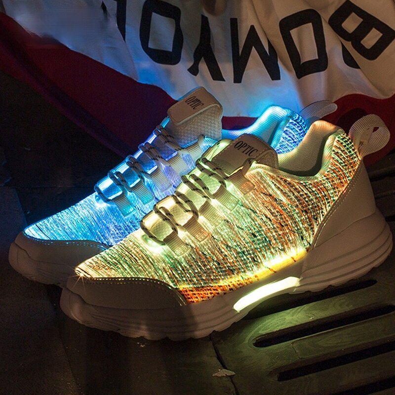 Children's Lighted Shoes Size 35-46 Mens Womens with Luminous Sole fiber optic shoes Boys Girls Glowing LED Sneakers for Kids