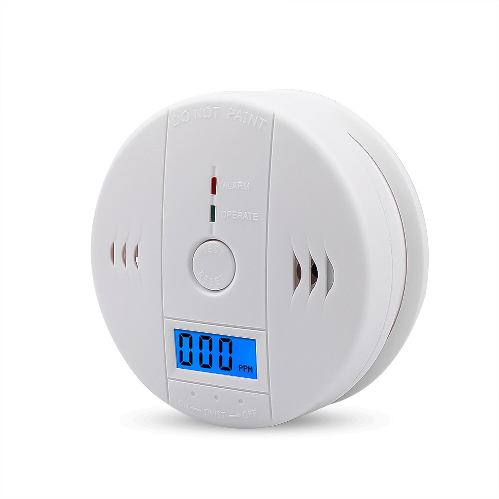 Home Security Independent CO Gas Sensor LCD Digital Screen Carbon Monoxide Environment Detector 85dB Automatic Toxic Gas Alarm