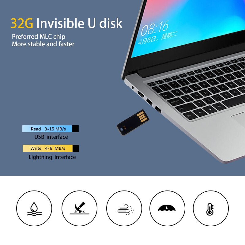 Suntrsi usb disk pendrive 64GB USB Flash Drive 32G stick 16g 8G 128G Pen drive флешка waterproof pendrive 2.0 memoria usb stick