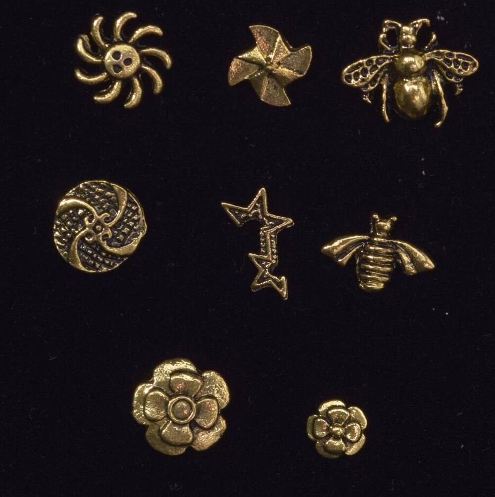 50pcs 8 styles Antique Bronze miel abeille breloques ongles déco abeille breloque pour ongles gel courrier vernis /bijoux artisanat breloques, JH-44