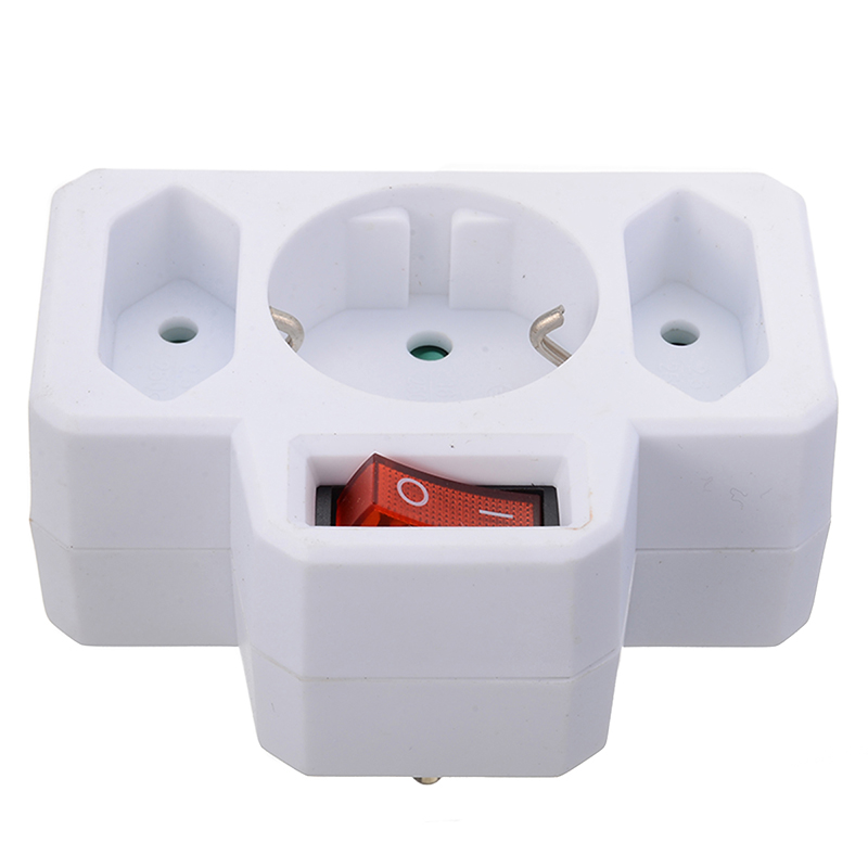 1Pc Multiple Plug Conversion Plug Socket With Switch 16A Maximum Power 3680W EU Standard Plug