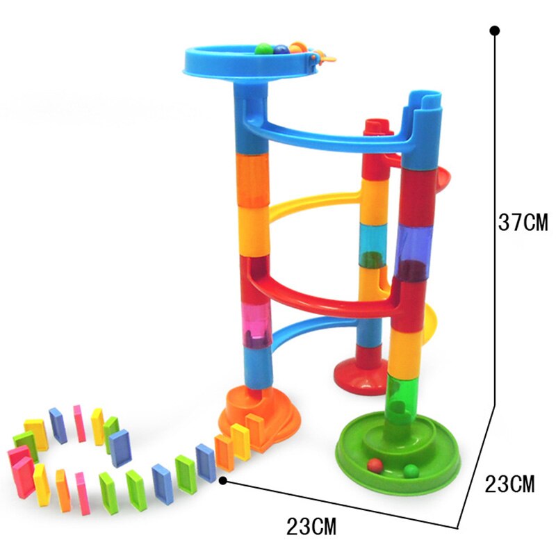 60 stücke Elektrische Domino Auto Zug Fahrzeug Modell Automatische Set Up Bunte Kunststoff Dominosteine Spielzeug Weihnachten Spiel für Junge kid: Running Ball Set