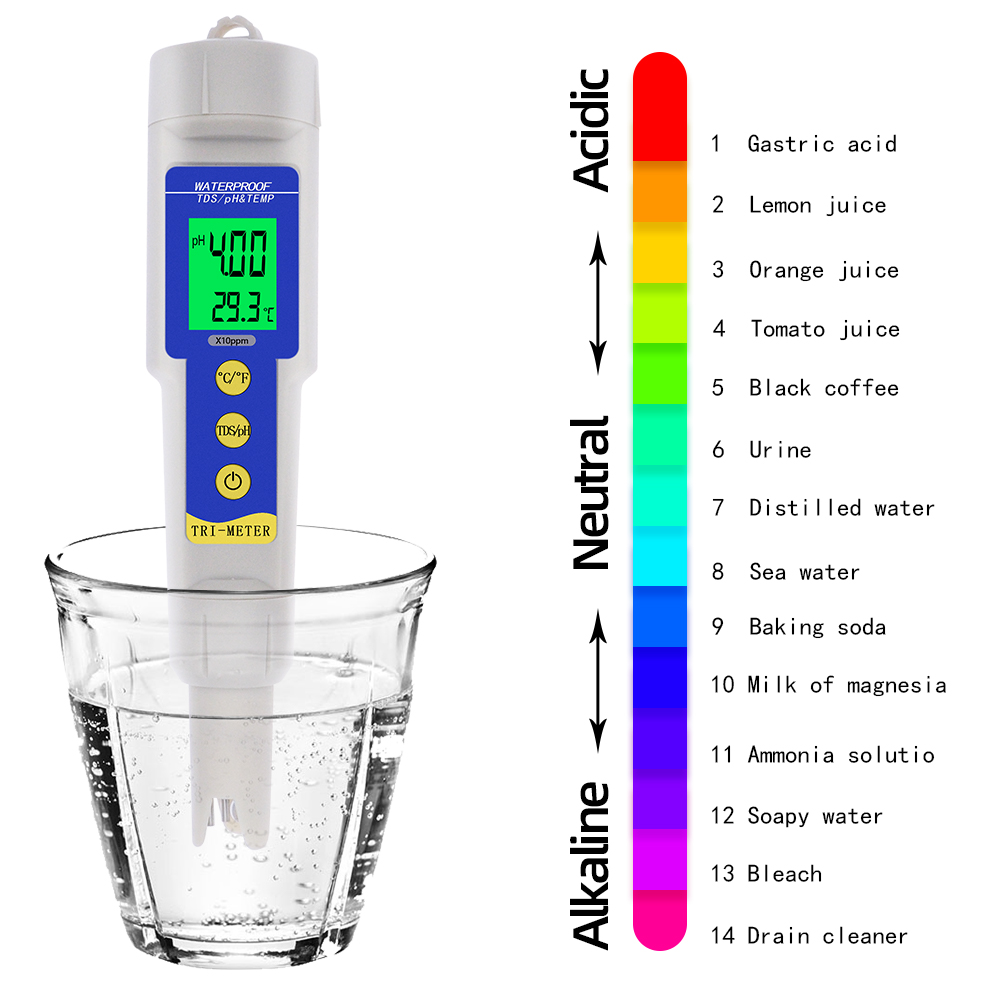 TDS PH Meter Temperature Tester pen 3 In1 Function Conductivity Water Measurement Tool TDS&EC Tester 20%