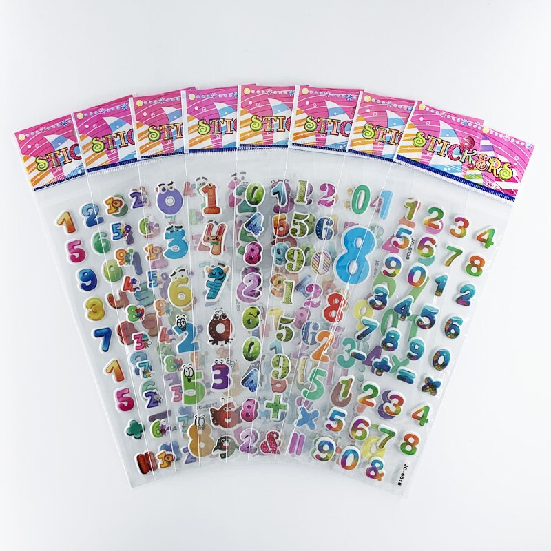 Autocollants imperméables à motif papillon de dessin animé 3D, jouet de bricolage pour enfants, décoration de chambre de filles, autocollant Kawaii, 8 feuilles/ensemble: WHITE