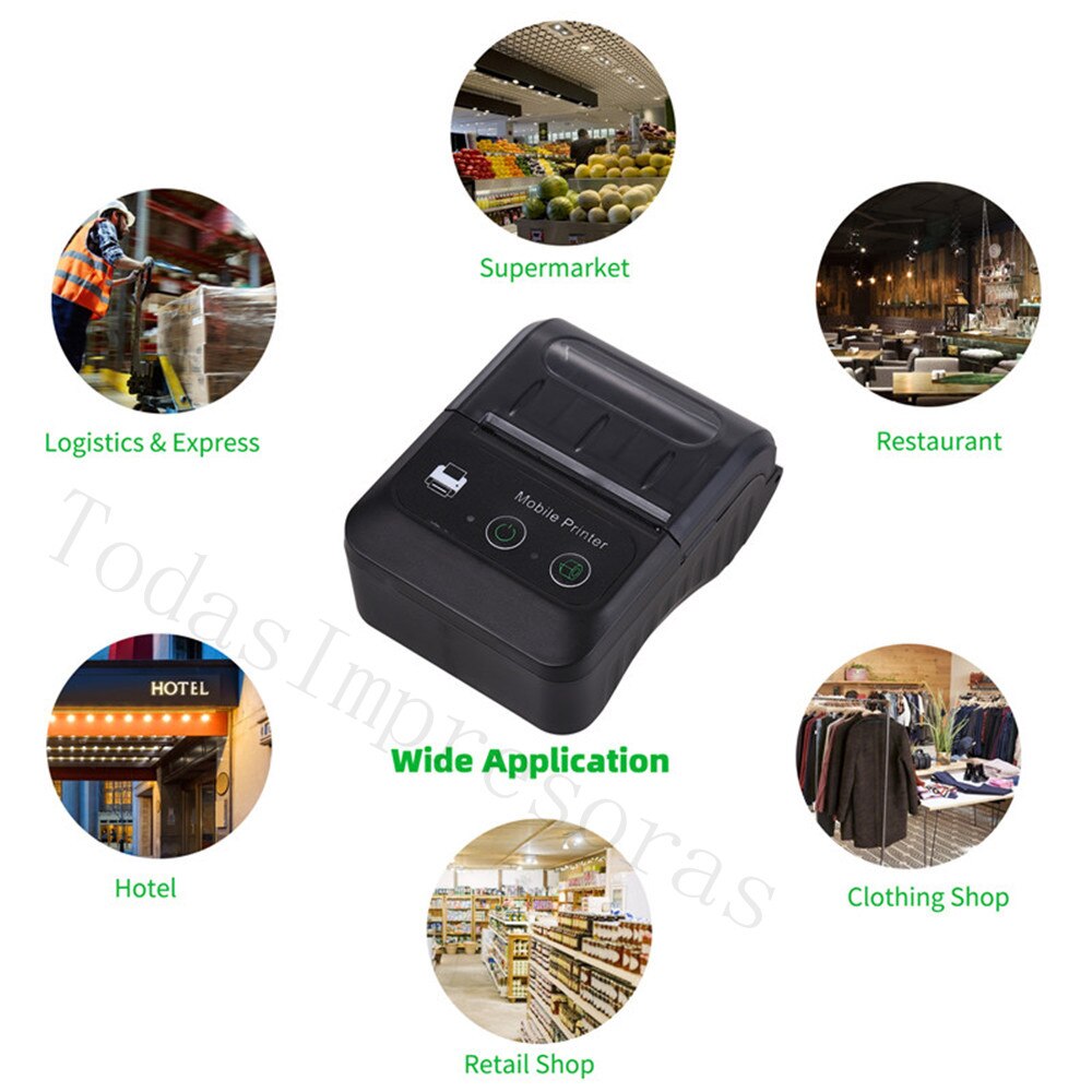 Mini Portable Thermal Printer 58mm 2inch Wireless Bluetooth-Compatible Printer Receipt Maker Mini Invoice Bill Printer Impresora