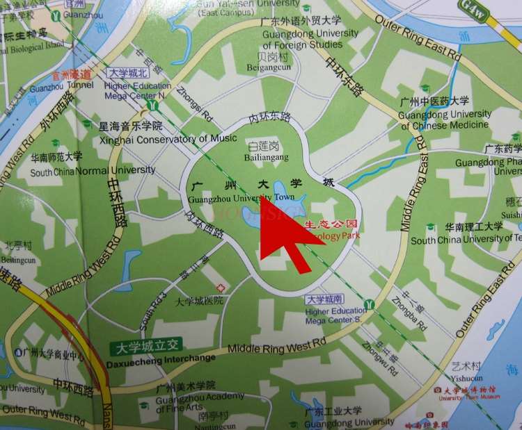 Guangzhou Guangdong chiny mapa chińskie i angielskie miasta obszar miejski przewodnik turystyczny mapa wodoodporna składana jazda na rowerze pieszy