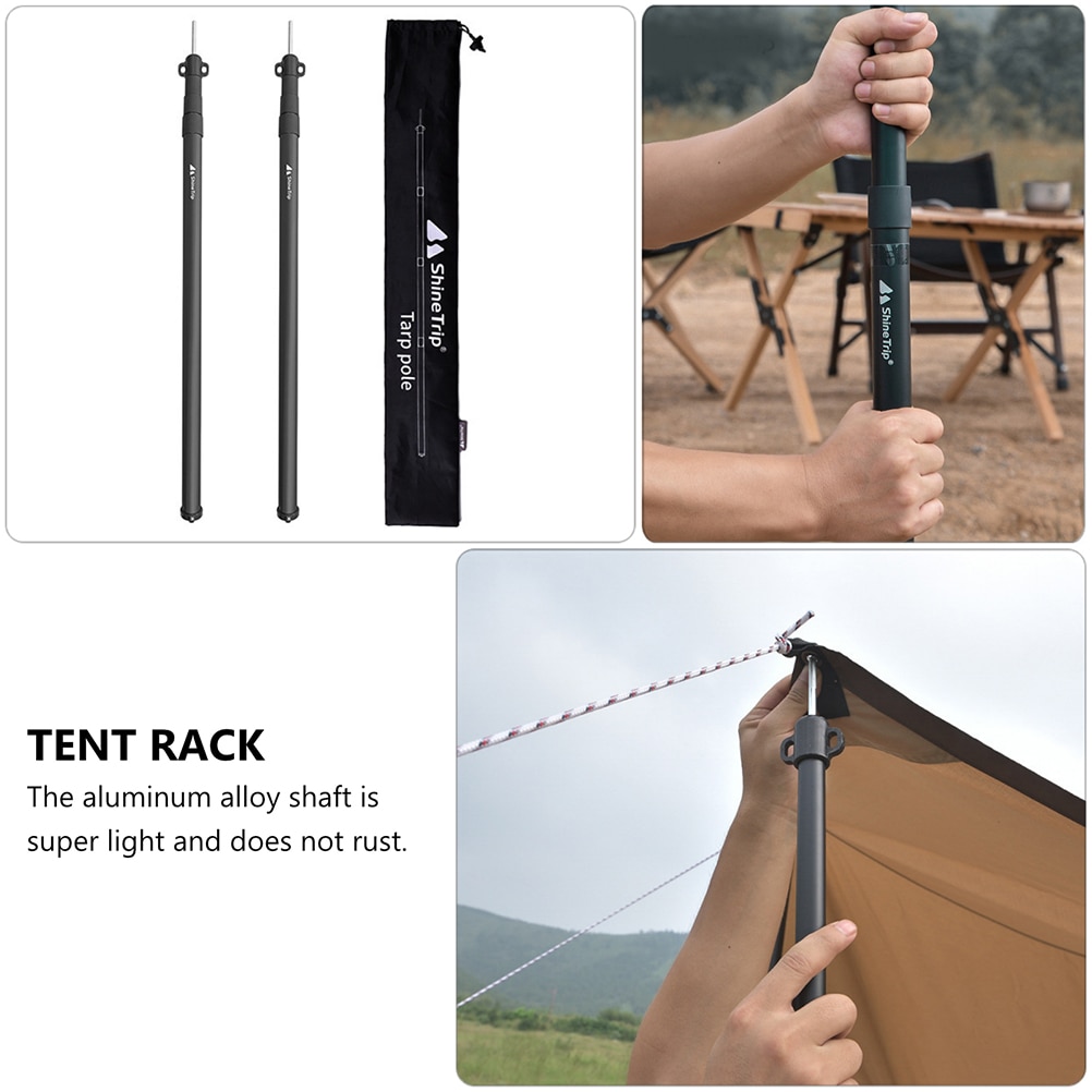 1 Set Tent Support Pole Telescopic Tarp Pole Portable Outdoor Tent Rack