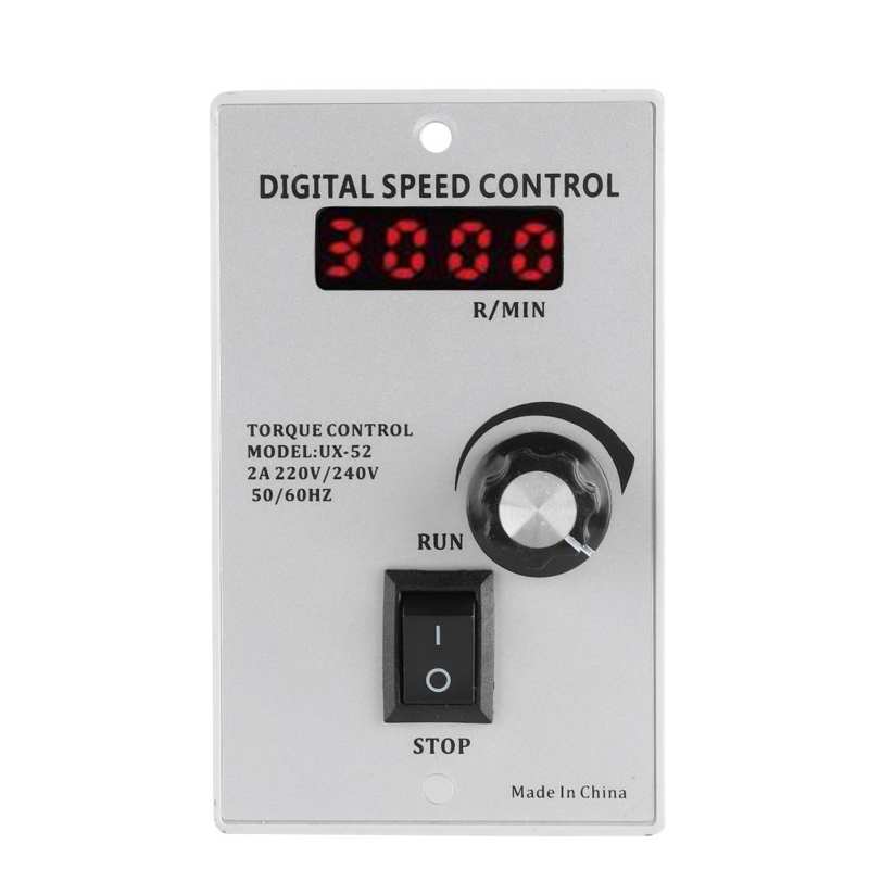 AC 220V 50Hz 400W Digital Adjustable Motor Speed Controller Pinpoint Regulator 1450rpm Stepless Plc Motor Speed Controller