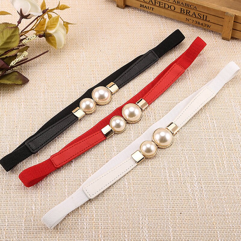 Women Ladies Elastic Bow Wide/Thin Stretch Wrap Buckle Waistband Waist Belt Band Ladies Leaf Belt