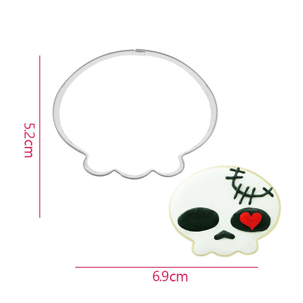 3D Cartoon Vorm Cookie Biscuit Diy Mold Rvs Cake Fondant Mold Keuken Bakvorm Cutter Tool Voor Halloween Decor: skull