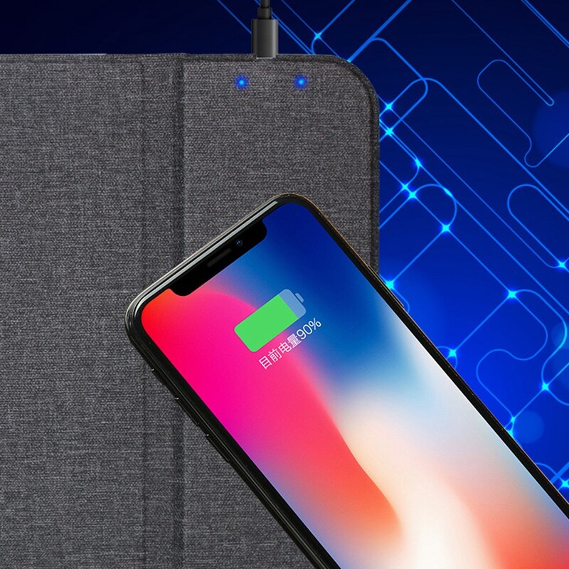 Alfombrilla de ratón de carga inalámbrica Qi de 15W, cargador inalámbrico de teléfono móvil de tela plegable para iPhone 13, 12, 11 pro, 8plo Max, Samsung S21, S20
