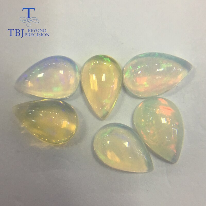 Tbj Natürliche äthiopischen bunte Opal Birne6 * 9 mm 2 stücke oben natürliche wertvolle verlieren edelsteine für 925 Sterling silber schmuck