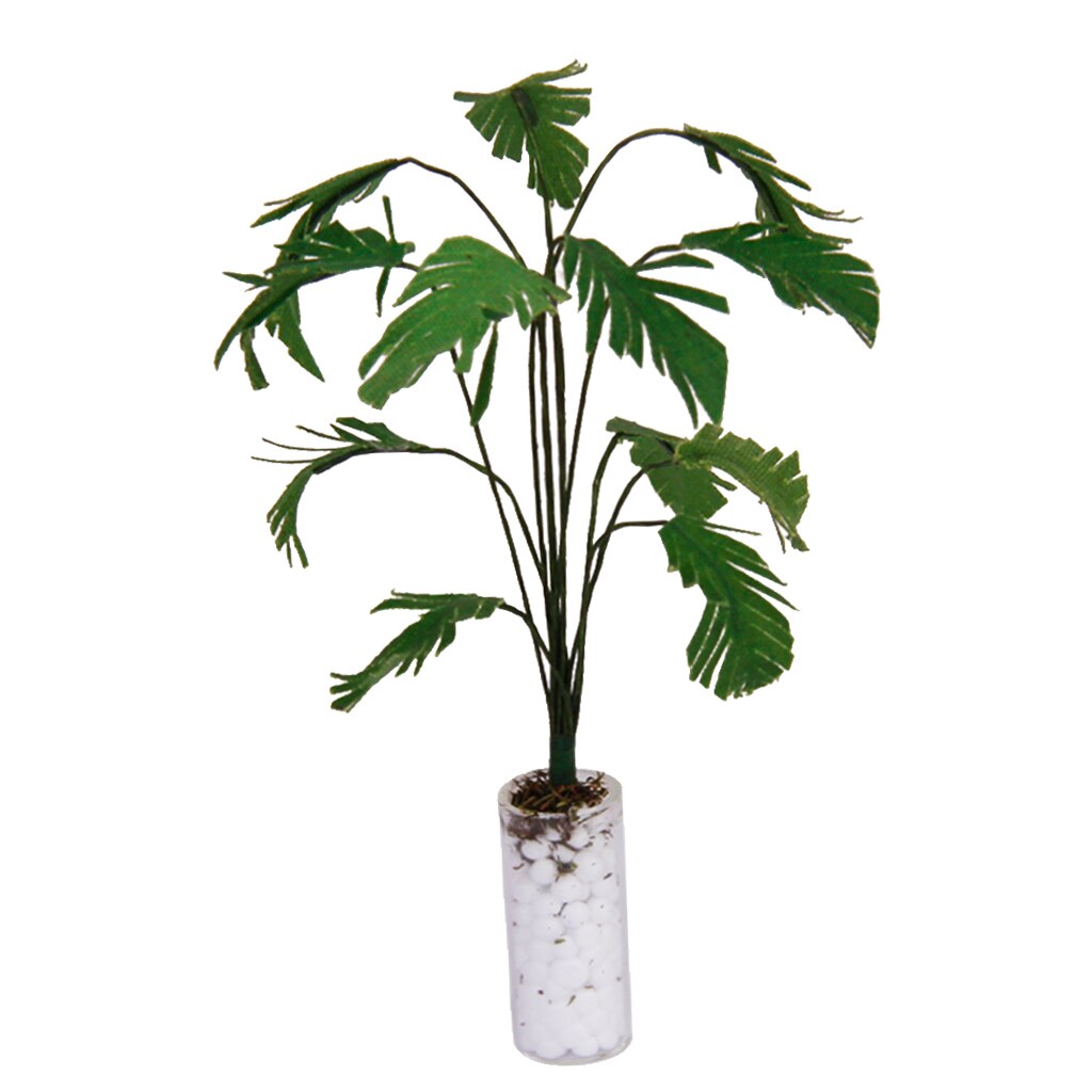 Imitated Dollhouse Plant Glass and Fabric Green Plant Miniature Collection