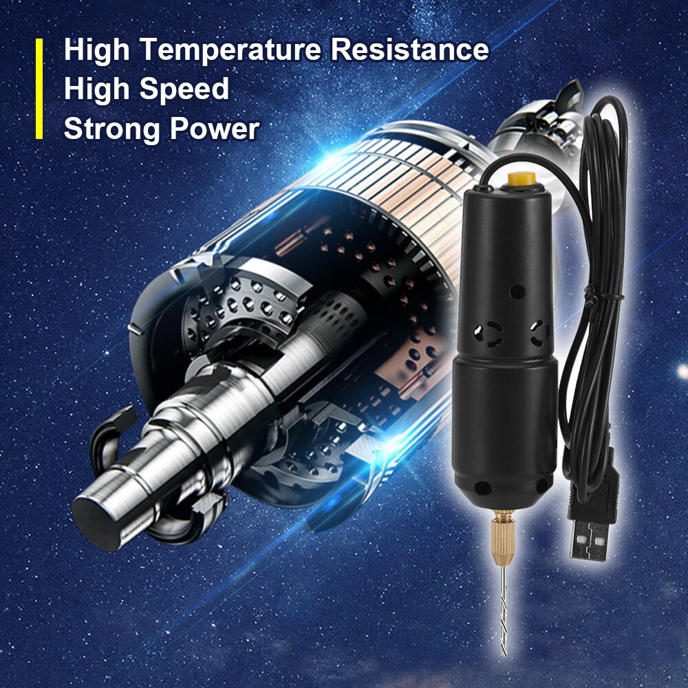 Drill Set Resin Electric Mini Drill with Drills Bits for Jewelry DIY Aluminum Products Wood Key Chain Making Resin Casting Molds