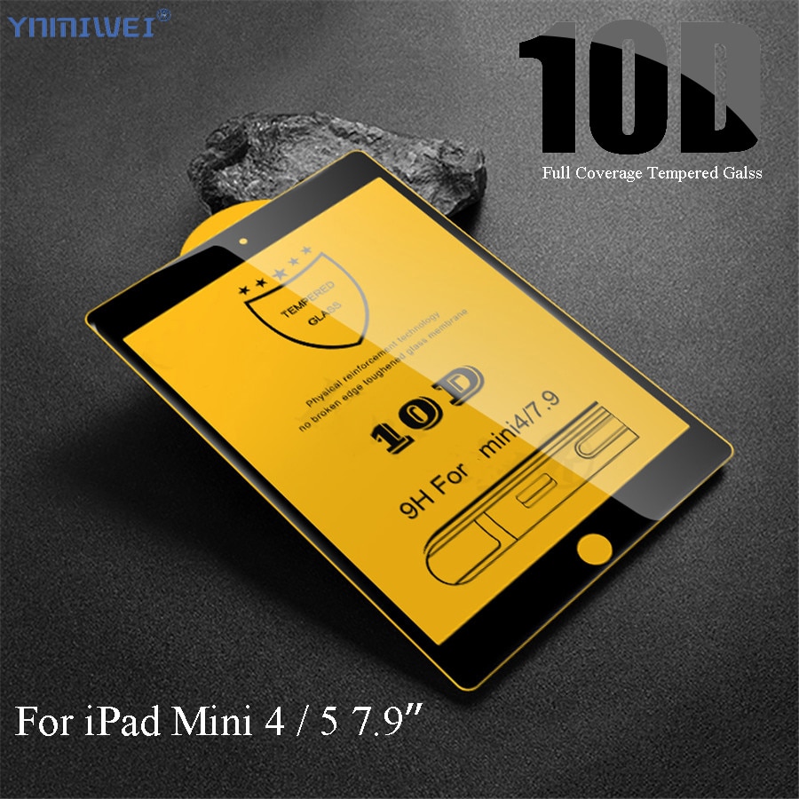 10D Volledige Cover Zwart Voor Ipad Mini 5 Mini 4 7.9 ''Gehard Glas Screen Protector Voor Apple Ipad mini4 Mini5 Beschermende Film