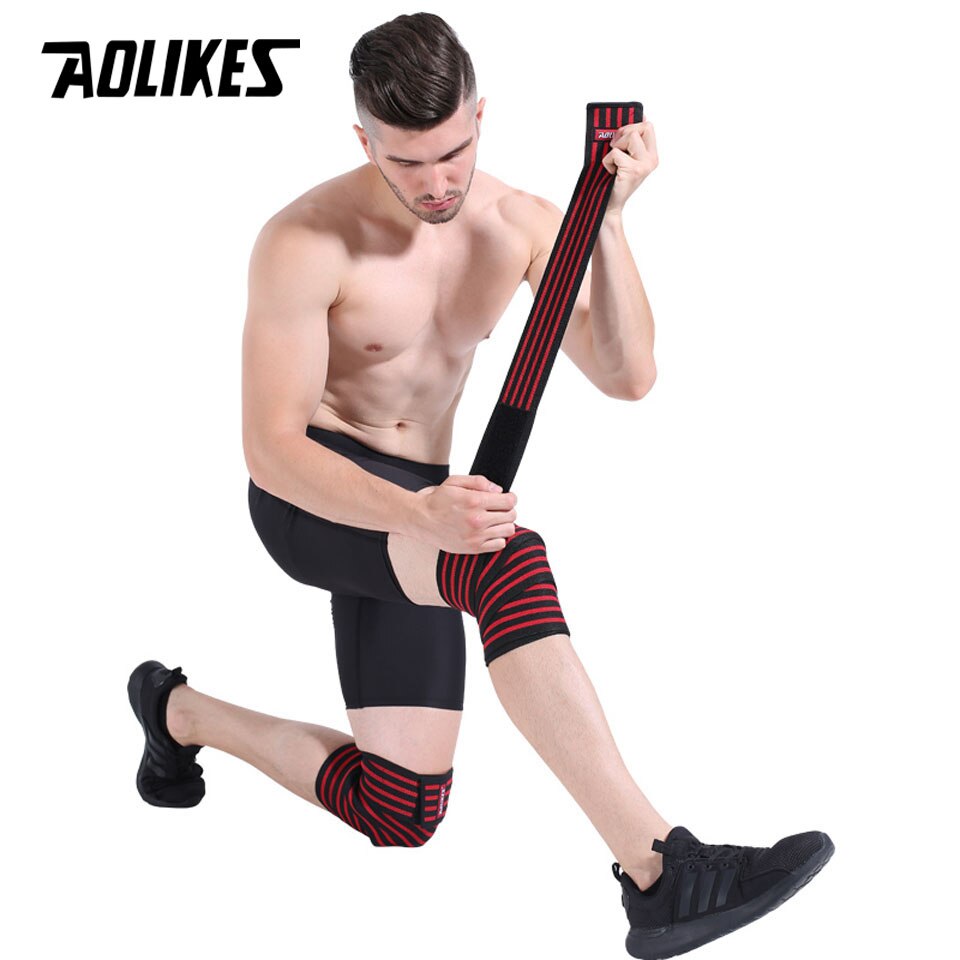 Aolikes 1 kpl 180*8cm fitness painonnosto jalka polvi puristushihnat kääreet kuminauhat povernosto kyykky harjoitus