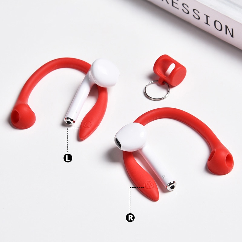 2 stk anti-fald bluetooth-kompatible headset ørekroge øretelefonbeskytter holder sport anti-tabt ørekrog til airpods 1 2 pro