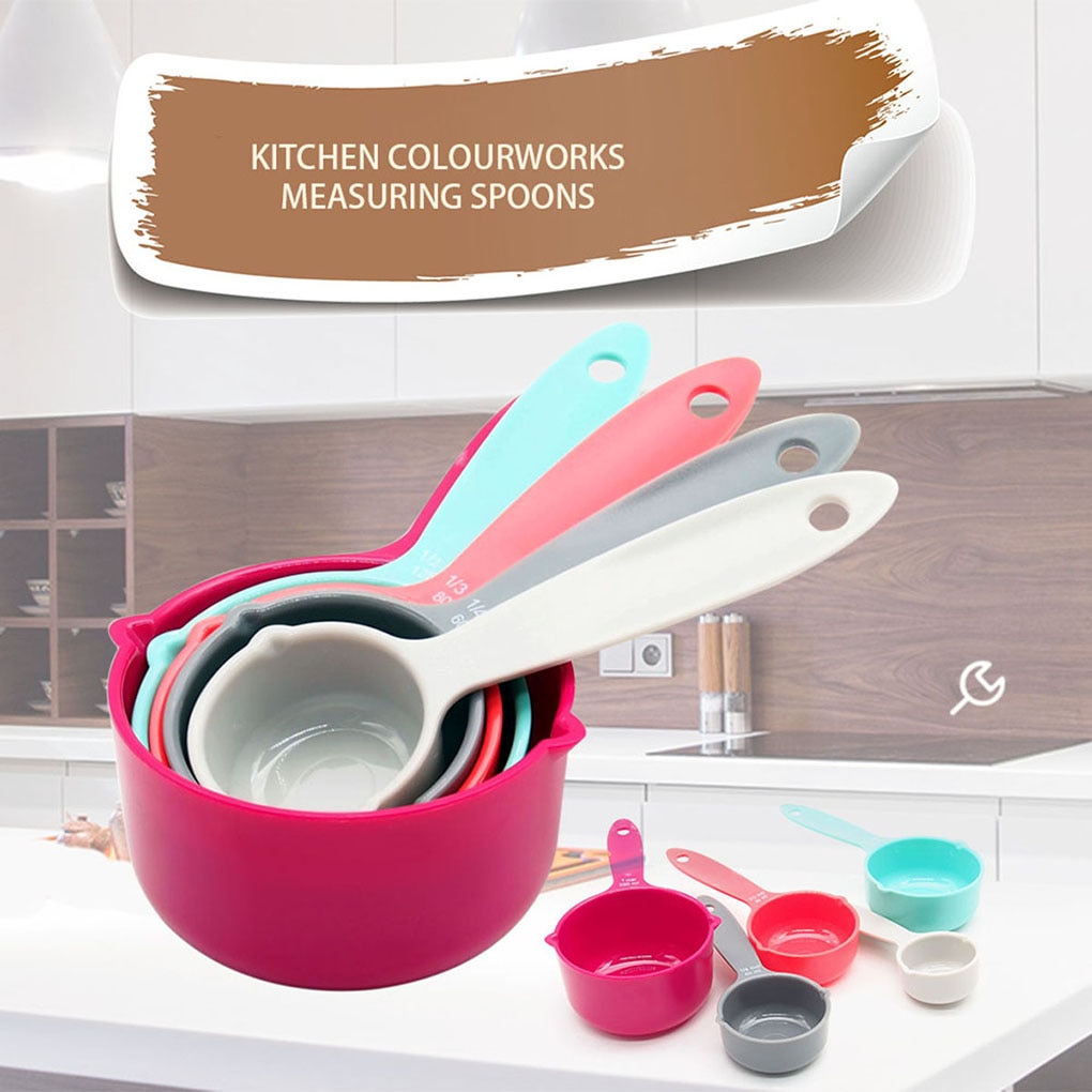 5 Stks/set Keuken Opvouwbare Maatbeker Regenboog Kleur Stapelbaar Combinatie Maatbeker Gereedschap Keuken Accessoires Gereedschap