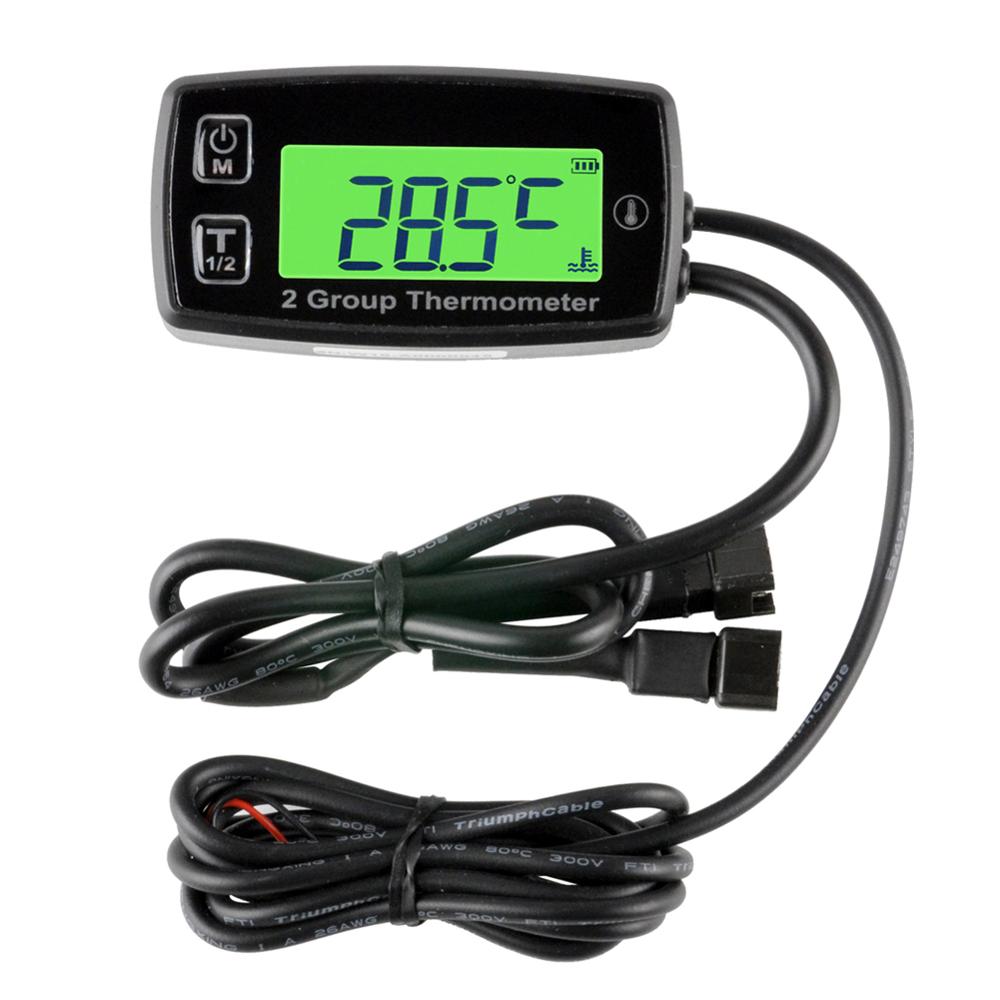 Digitale 2 Temp Meter Thermometer Temperatuur Meter Voor Generator Motorrijwiel Atv Boot Motorolie TM004