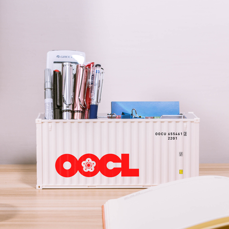 Contenitore da 20 piedi porta penne tascimo portapenne Mini contenitore porta biglietti da visita Cargo logistica contenitore scala modello scatola giocattolo: OOCL 30 Pen holder