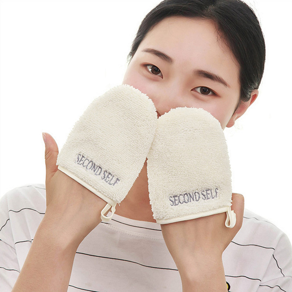 1Pc Women Makeup Remover Soft Fiber Portable Reusable Face Clean Towel Makeup Remover Soft Cleaning Glove Wash Face Tool
