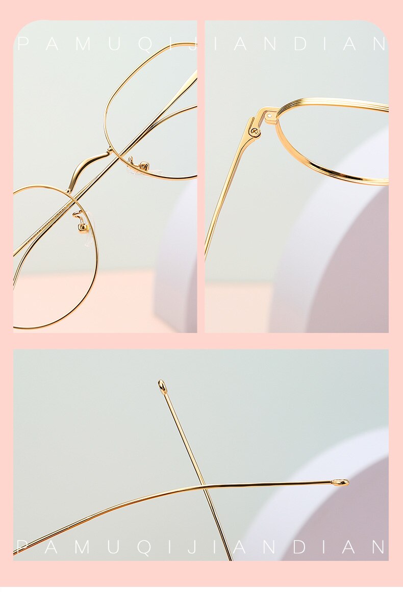 MUZZ B Titanium Women Men Eyeglasses Frames Myopia Hyperopia Prescription Eyewear Frames In The Mood GM Alloy Eyeglasses