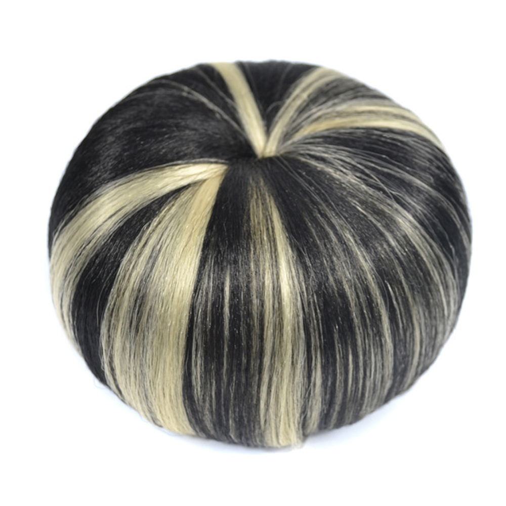 Billig 1b/613#  mix färg rakt syntetiskt hår chignon, chignon hårbitar bulle clip in hair extensions: Default Title