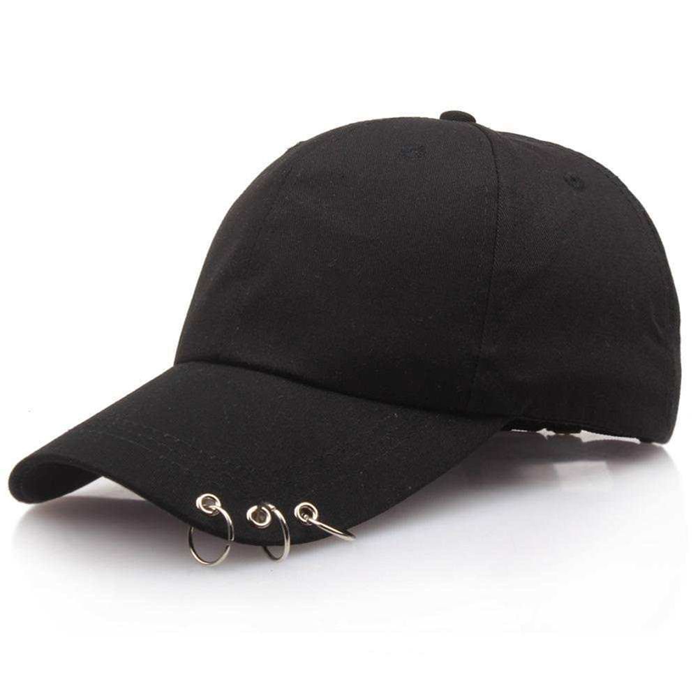 Gorra de béisbol de Tres anillos Pin, gorra de béisbol Unisex informal ajustable, gorra de béisbol en color blanco y rosa, novedad de: black