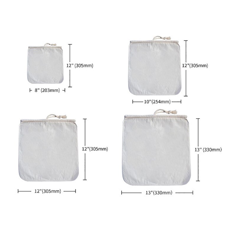 Nut Milk Filter Bag Food Grade Organic Cotton Reusable Food Filter Tea Coffee Juice Filter Bags Bakeware Flour Sieve