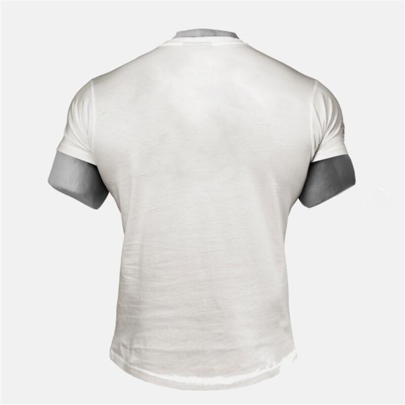 Eli 22 summer muscle fitness brothers bomuld kortærmet t-shirt åndbar herre afslappet fitness tøj cardigan lounge