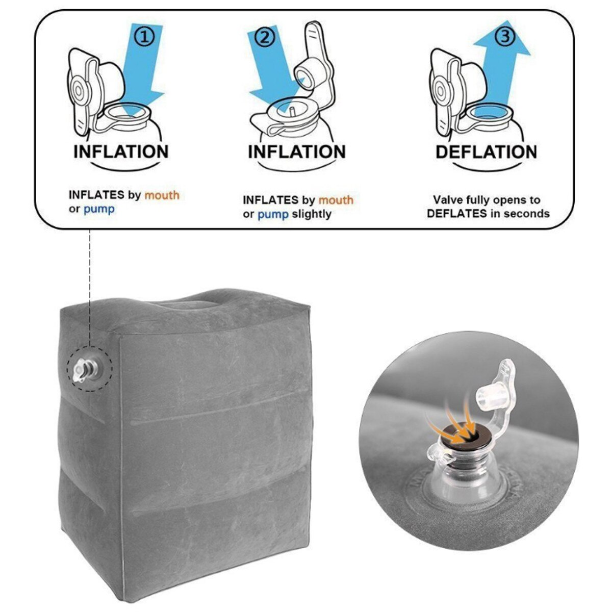 Newest Useful Inflatable Portable Travel Footrest Pillow Plane Train Kids Bed Foot Rest Pad