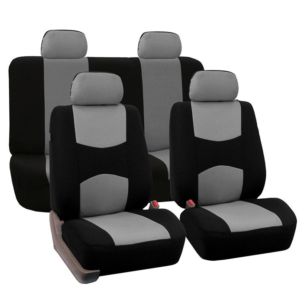 9 Stuks Automobiles Stoelhoezen Volledige Auto Bekleding Universele Fit Interieur Accessoires Doek Art Car Seat Protector Auto-styling: Grijs